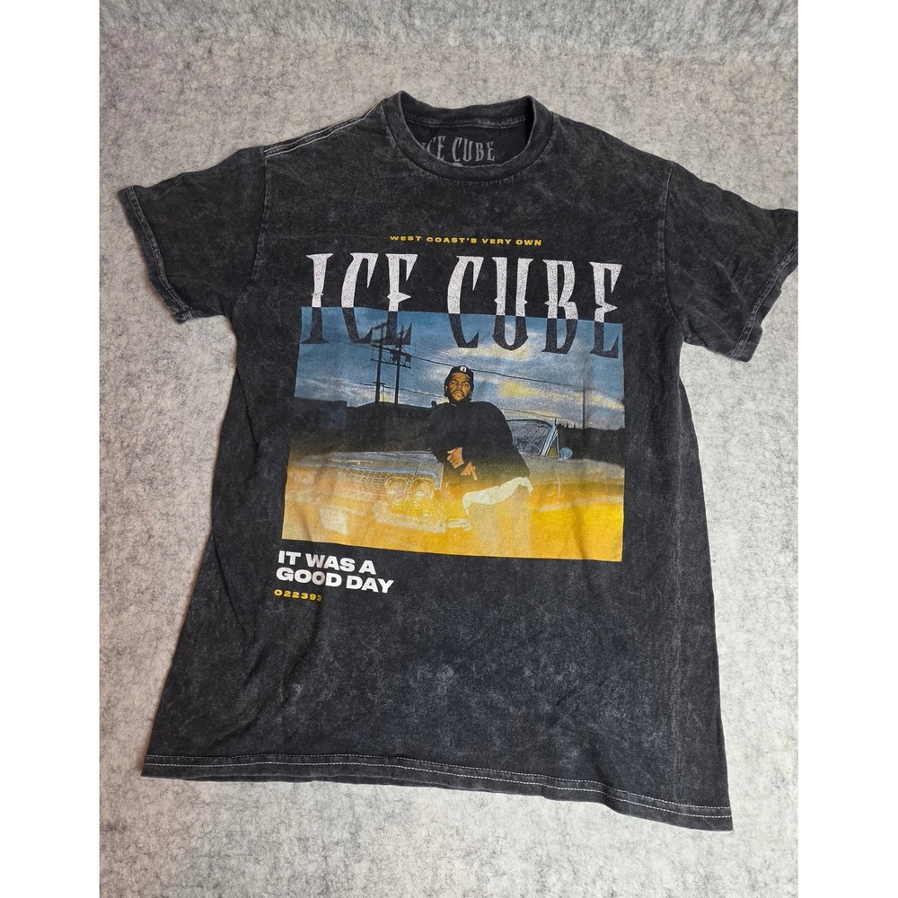 Ice Cube It Was A Good Day Graphic T-Shirt Gray Mineral Wash Small